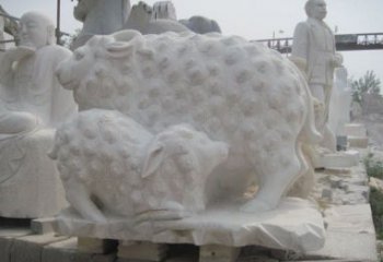 东营中领雕塑：绵羊雕塑，汉白玉精美手工制作