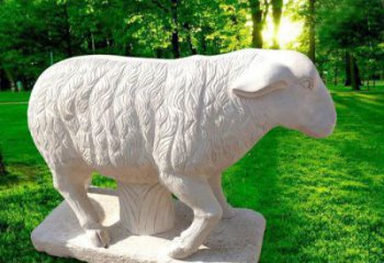 东营中领雕塑的汉白玉山羊石雕是一件雕刻精美的…