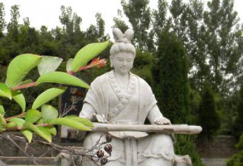东营汉末才女蔡文姬弹琴石雕塑-景区园林历史名人雕像
