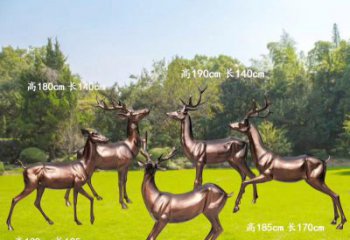 东营红铜鹿精美雕塑，立体栩栩如生
