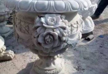 东营花朵浮雕欧式花钵石雕