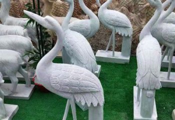 东营花岗岩仙鹤雕塑，给您的家增添浓浓的古典风情