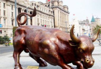 东营华尔街牛招财牛铜雕，拥有力量的象征