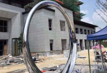 东营镜面圆环不锈钢雕塑112