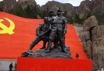 东营狼牙山五壮士烈士铜雕，永载革命先烈光辉