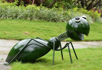 东营绿色落尾蚂蚁不锈钢摆件雕塑：精致的小动物艺术作品