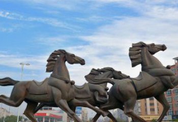 东营马广场动物铜雕塑，精致细腻魅力无穷