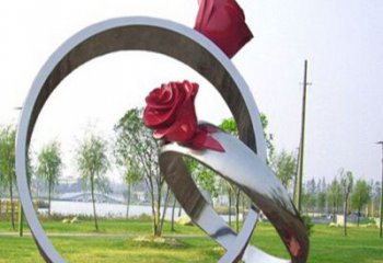 东营玫瑰戒指不锈钢雕塑