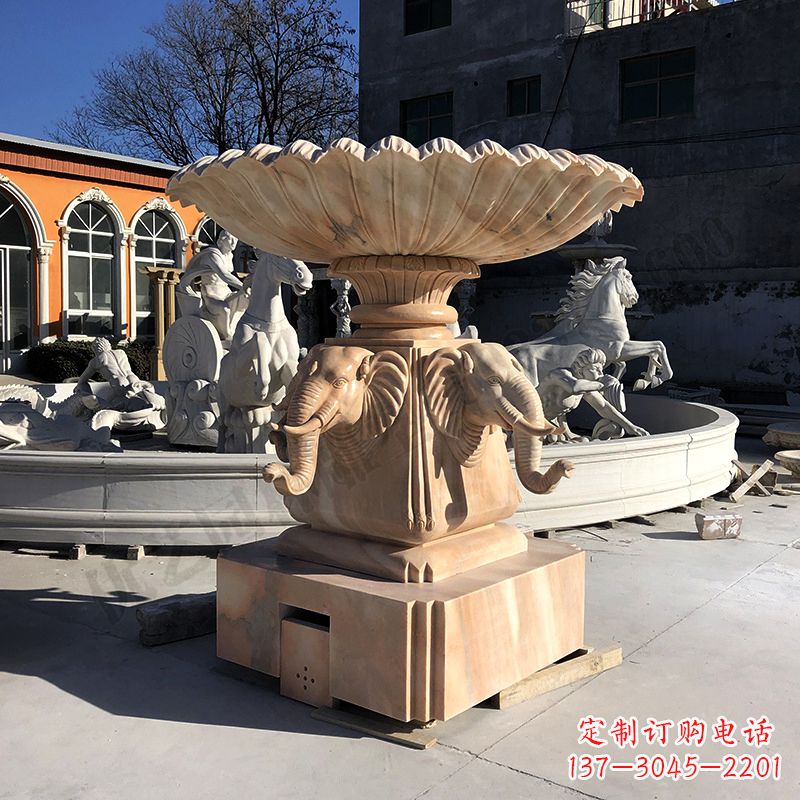 东营喷水大象喷泉雕塑