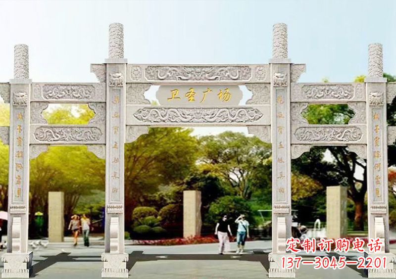 东营石雕牌坊雕塑，尊贵而独特