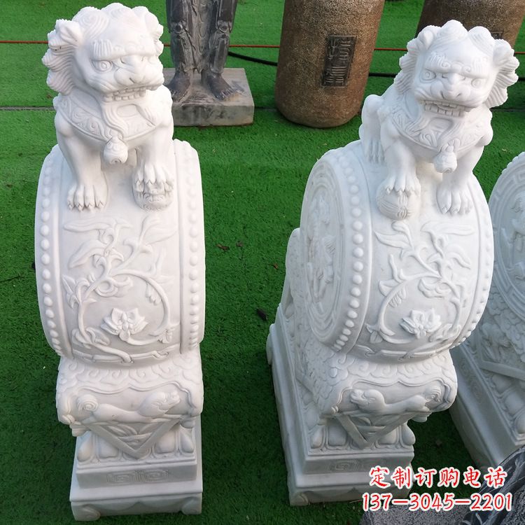 东营石雕青石貔貅门墩雕塑