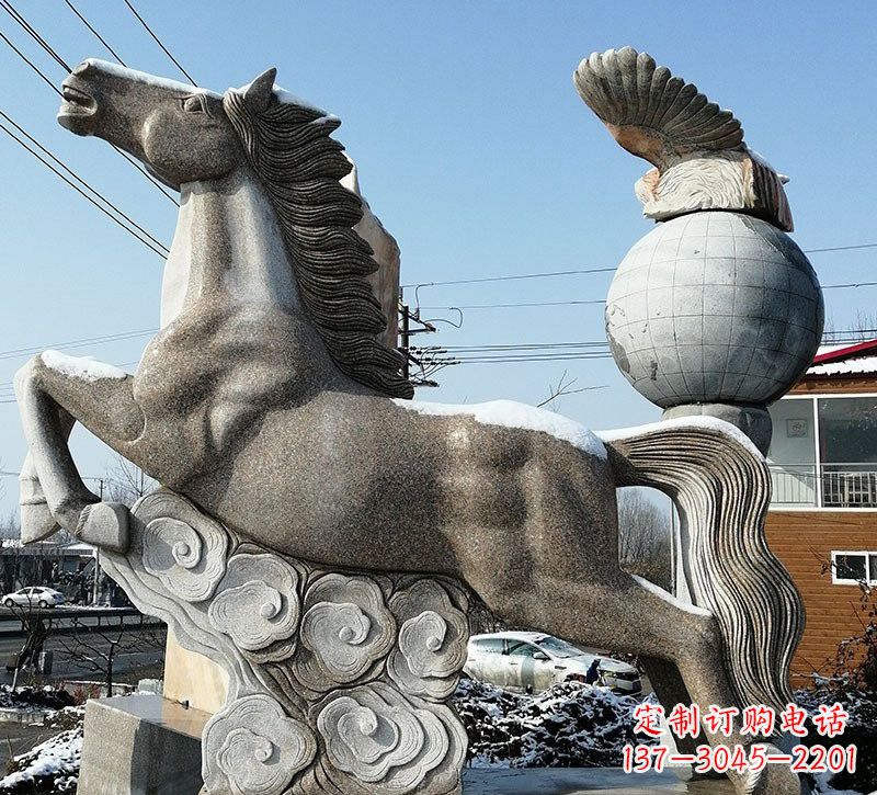东营石雕祥云奔马
