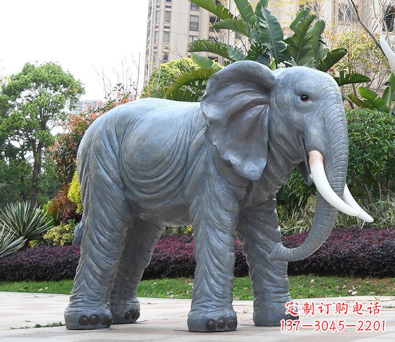 东营石雕小区动物大象
