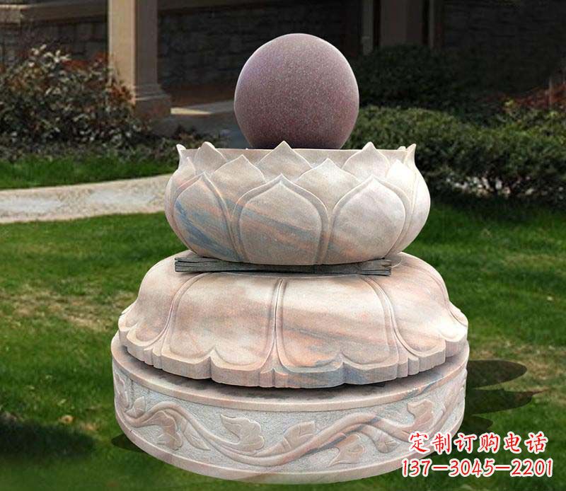东营石雕小区风水球雕塑