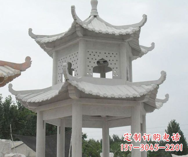 东营双层大理石凉亭石雕