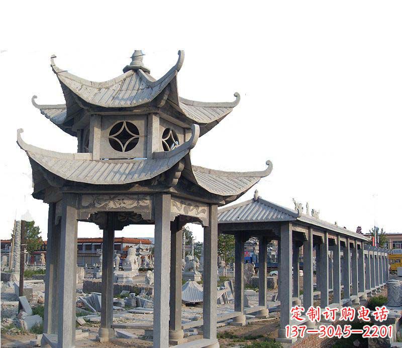 东营双层仿古凉亭石雕