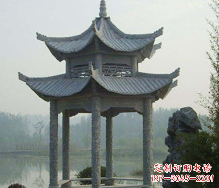 东营双层仿古凉亭石雕_2