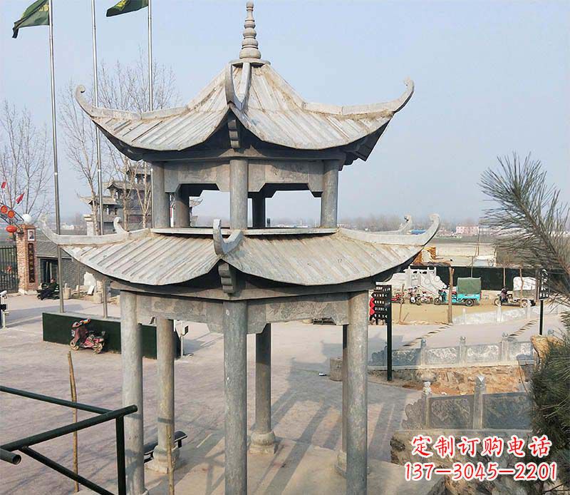东营双层户外凉亭石雕