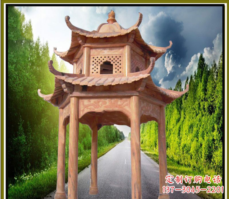 东营双层凉亭园林石雕