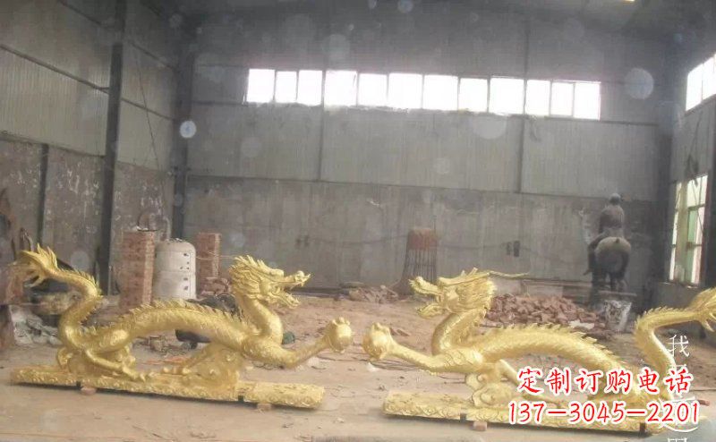 东营双龙戏珠广场铜雕 (2)
