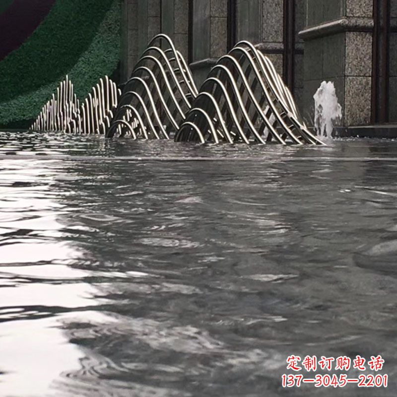 东营水池水景假山不锈钢