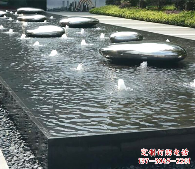 东营水滴水池不锈钢雕塑
