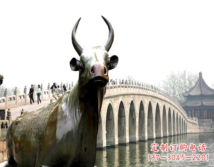 东营水牛铜雕景观