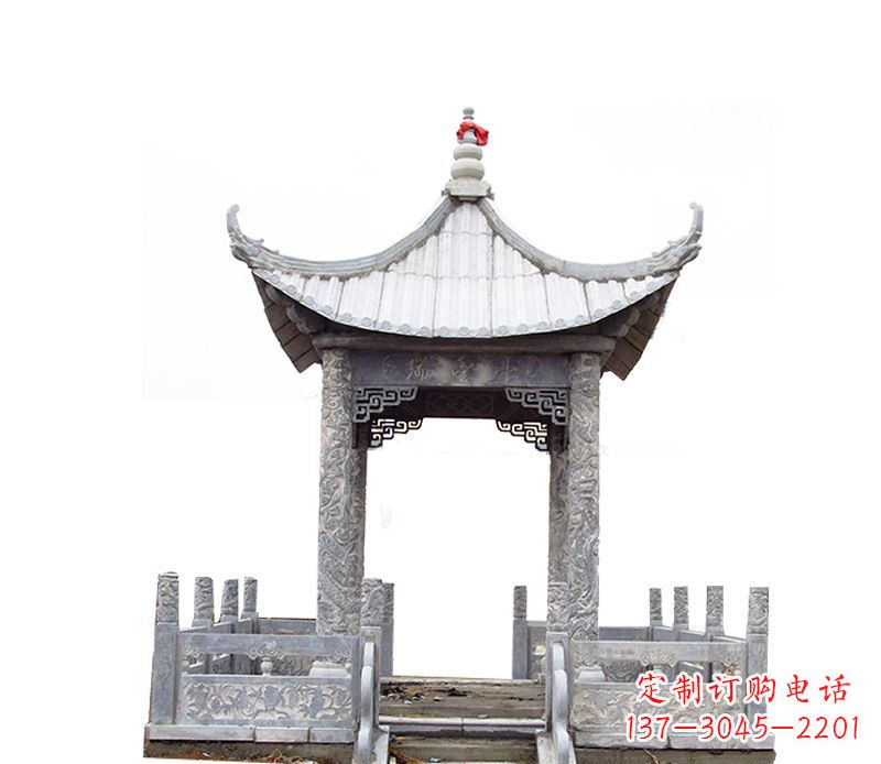 东营四角仿古石凉亭石雕