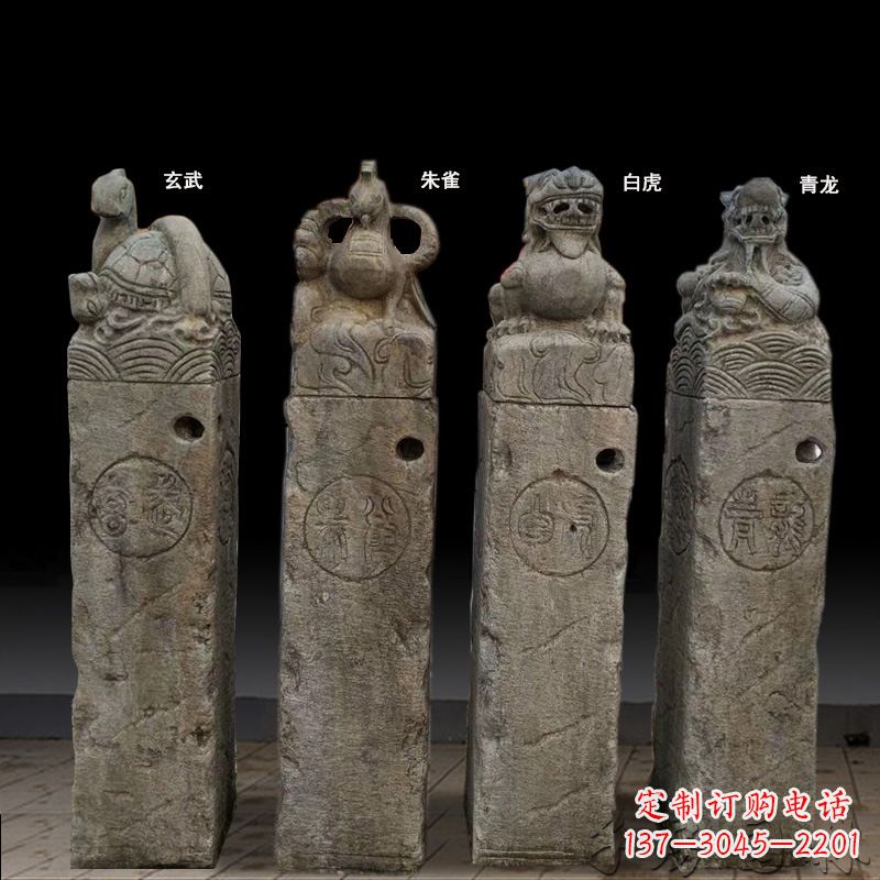 东营四神兽拴马桩石雕