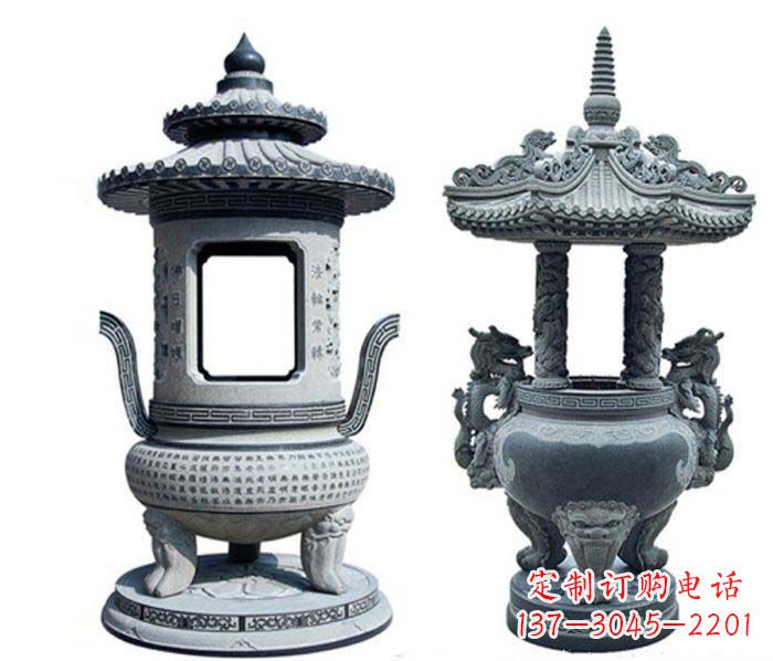 东营寺庙景观仿古香炉石雕
