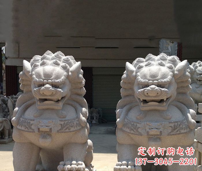 东营寺庙景观仿古镇宅石狮子