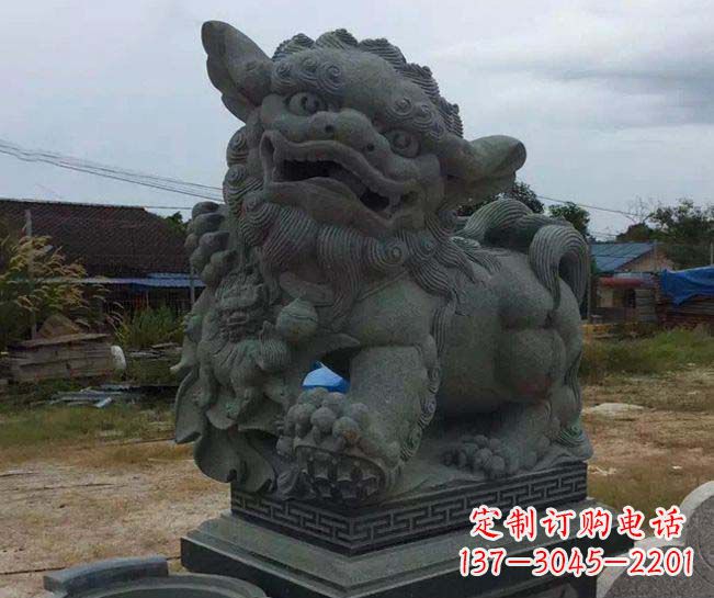东营寺庙景观南方狮子石雕