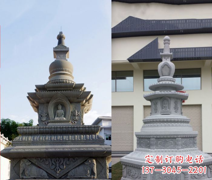 东营寺庙景观舍利塔石雕 (3)