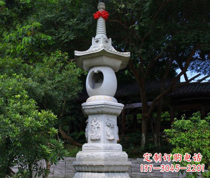 东营寺庙景观舍利塔石雕 (2)