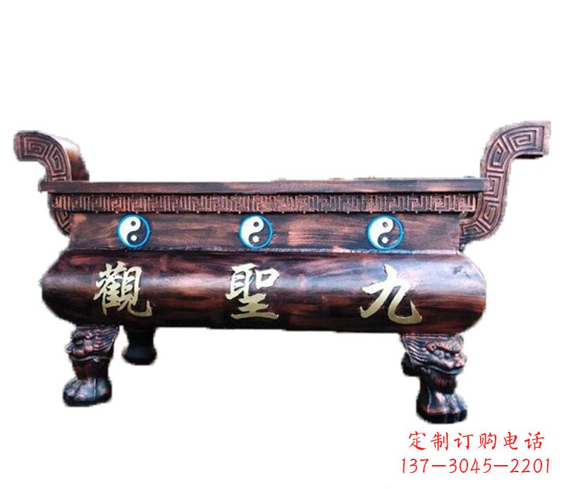 东营寺庙九龙香炉铜雕