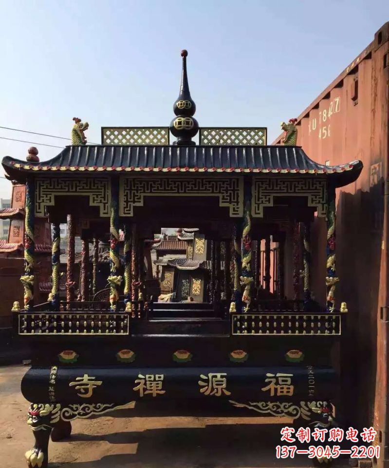 东营寺庙香炉铜雕 (2)