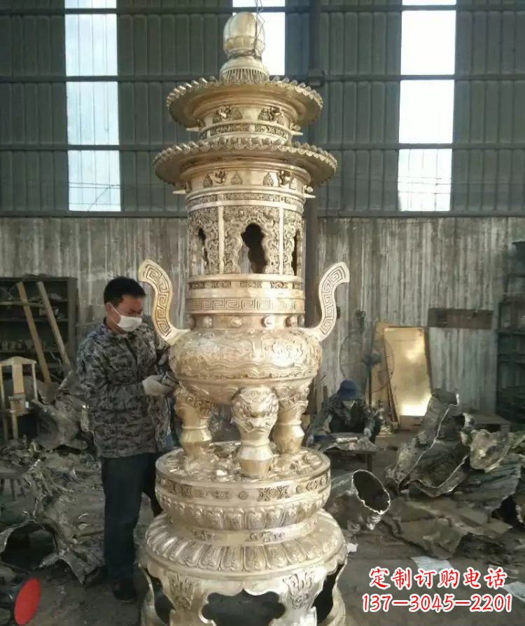 东营寺庙香炉铜雕 (5)