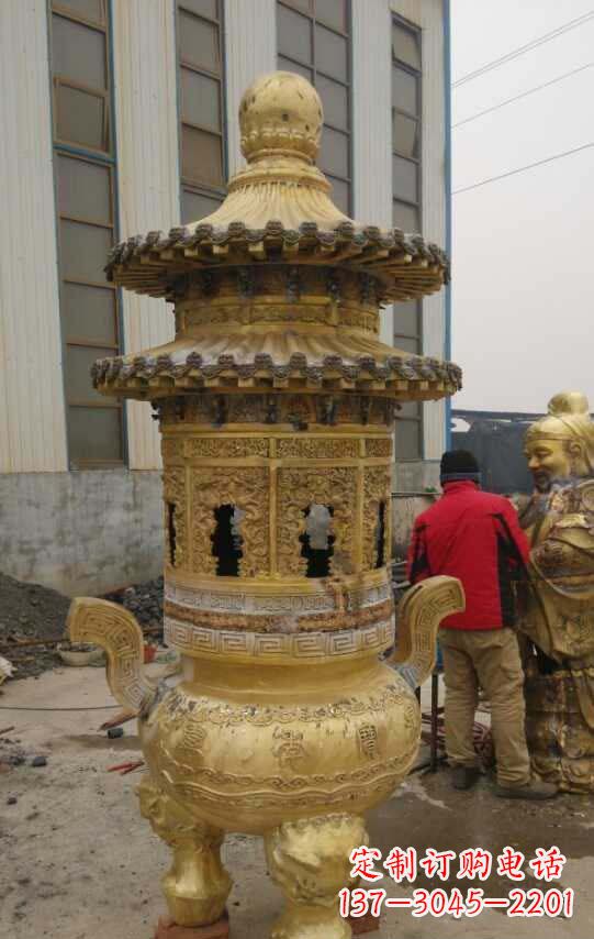 东营寺庙香炉铜雕塑