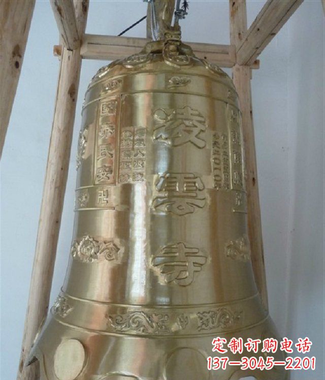 东营寺庙铸铜钟雕塑 (2)