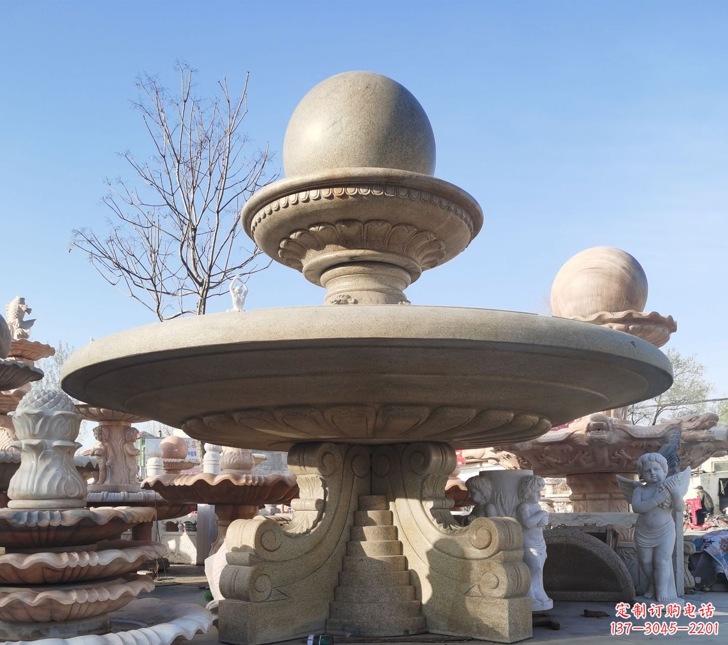 东营松香玉大理石风水球