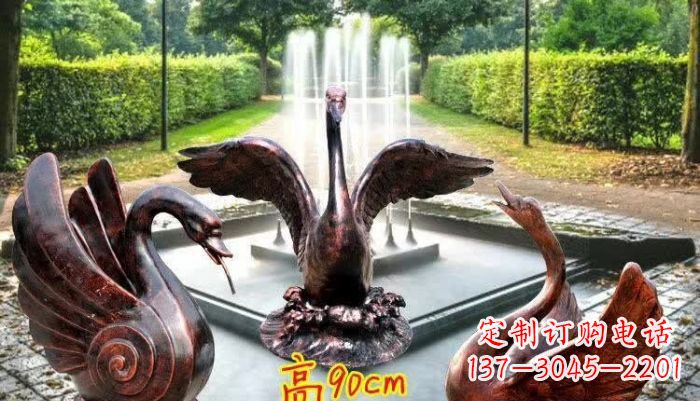 东营天鹅喷泉铜雕塑