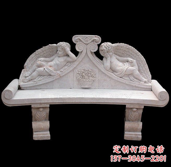 东营天使石雕座椅公园景观雕塑
