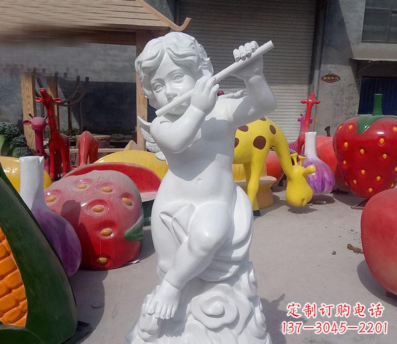 东营天使吹笛人物石雕
