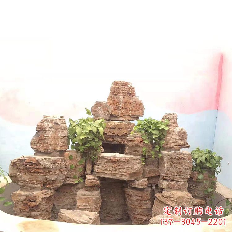 东营庭院园林假山鱼池