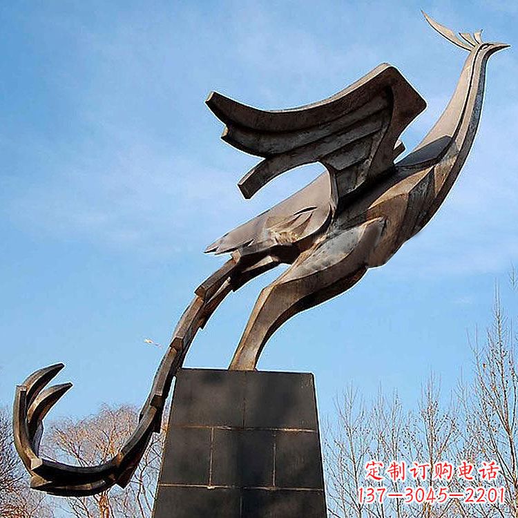 东营铜雕百鸟之王凤凰景观雕塑