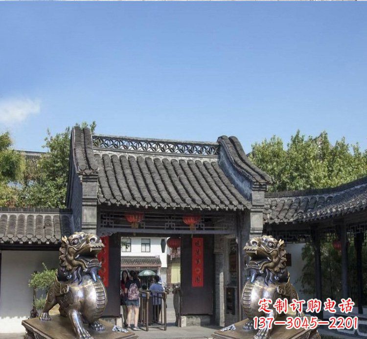东营铜雕北京狮子庭院动物雕塑