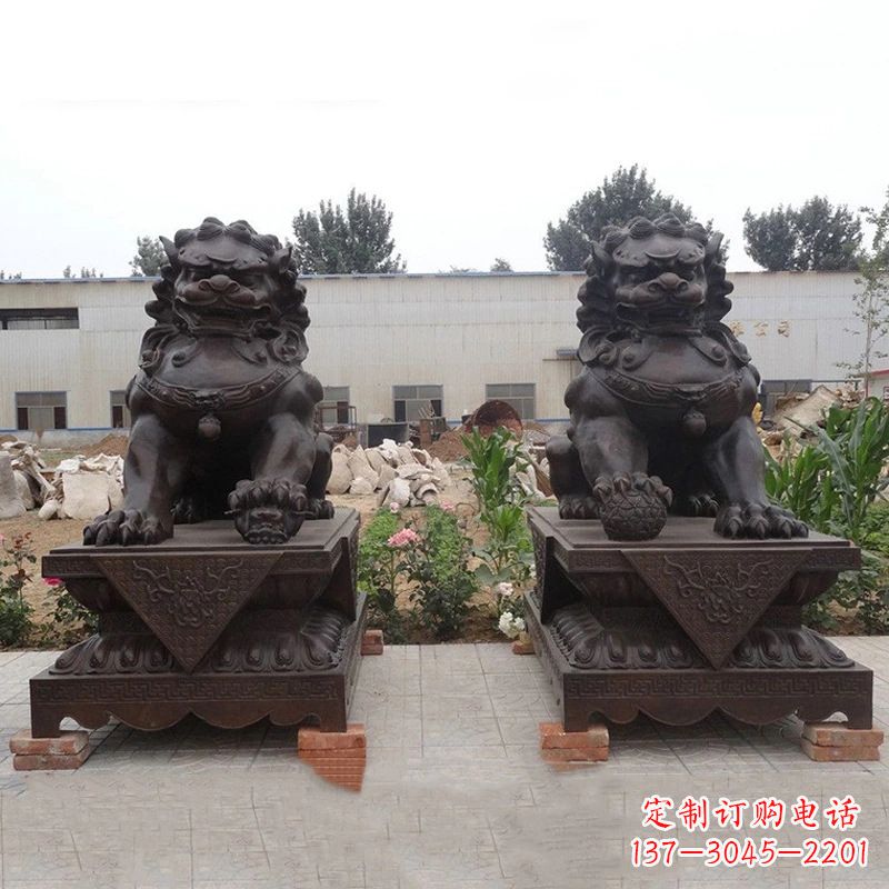 东营铜雕北京狮子