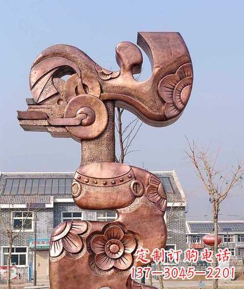 东营铜雕抽象皮影戏人物