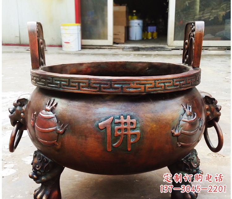 东营铜雕祠堂景观香炉