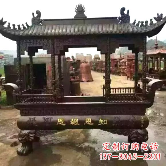 东营铜雕纯铜香炉